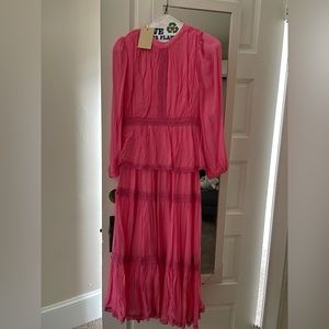 YAS brand pink maxi dress, lightweight with beautiful detailing.